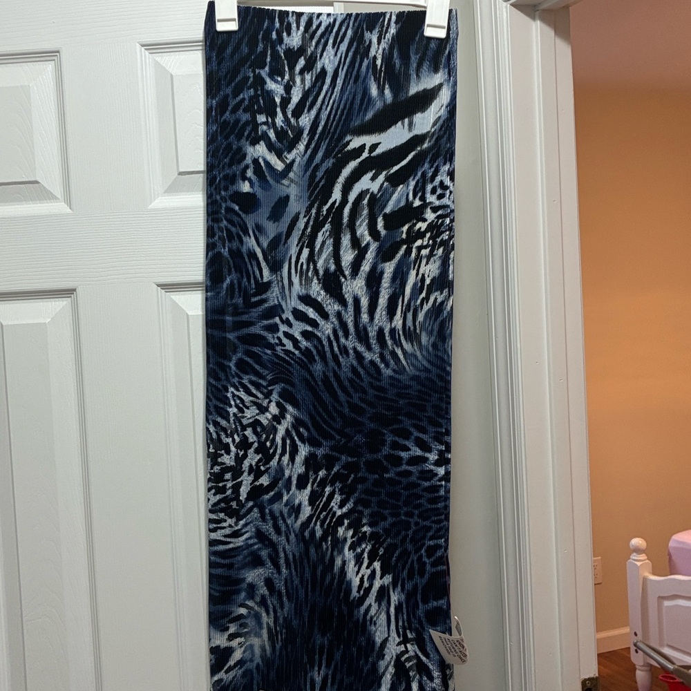 TOPSHOP Leopard Print Maxi Skirt in Blue Lyst